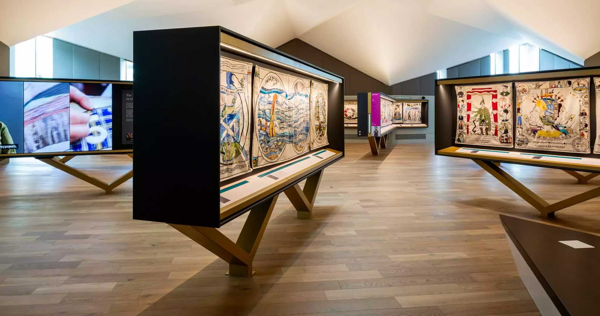 Display Cabinets at the Tapestry of Scotland